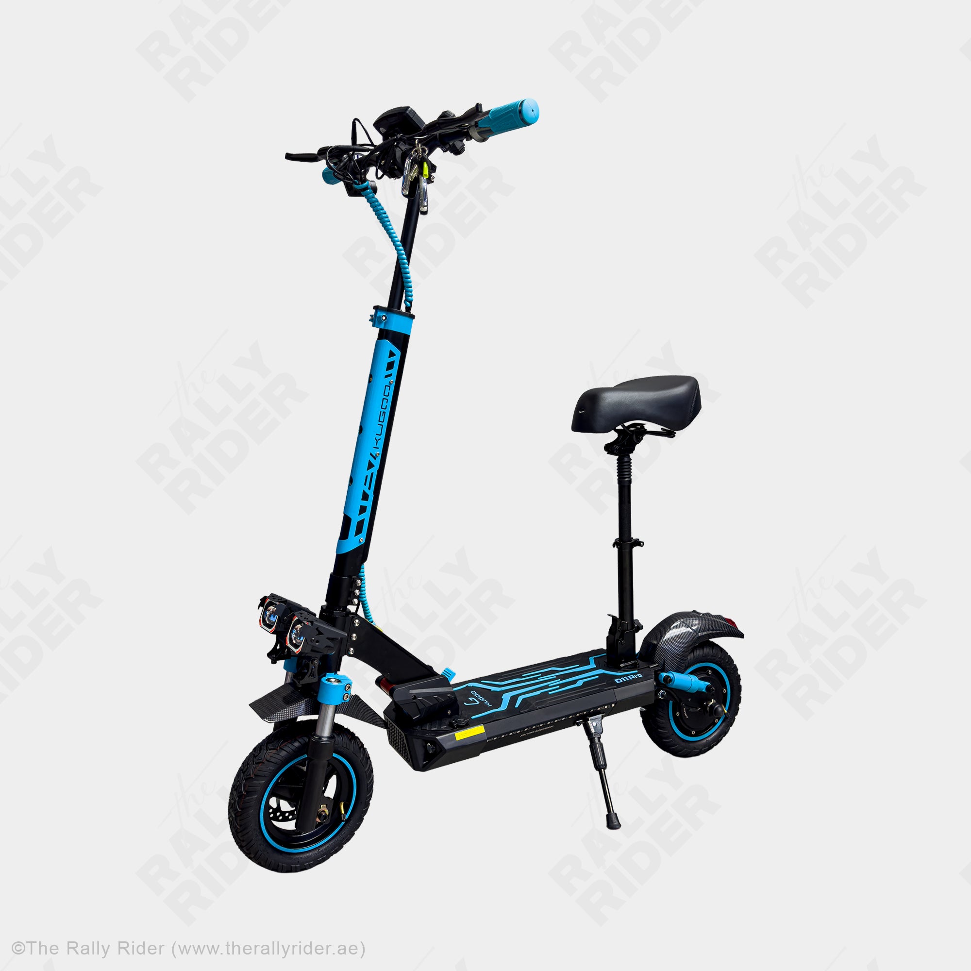 Kugoo D11 Pro seated electric scooter rear three-quarter angle with rear disc brake - buy electric scooter UAE