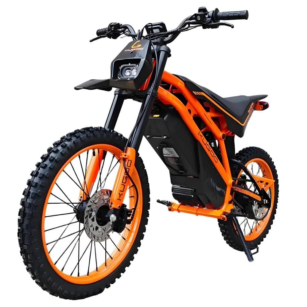 Kugoo Wish 02 Pro Electric Dirt Bike, 2500W Motor, 70km/h Max Speed, 50-60km Range, Black orange
